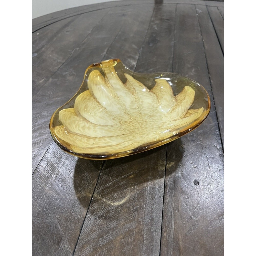 MURANO Aventurine Yellow Gold Candy Dish MCM Mid Century Modern
